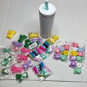 Straw toppers, rubberized, party favors, bundles available!